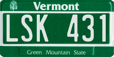VT license plate LSK431