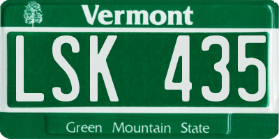 VT license plate LSK435