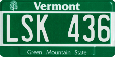 VT license plate LSK436