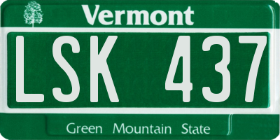 VT license plate LSK437
