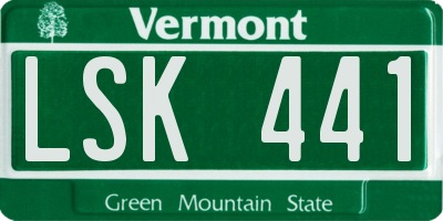 VT license plate LSK441