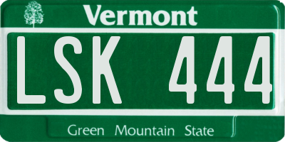 VT license plate LSK444