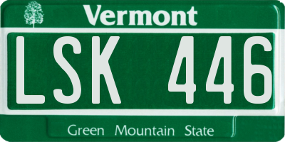 VT license plate LSK446