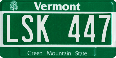 VT license plate LSK447
