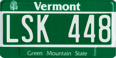 VT license plate LSK448