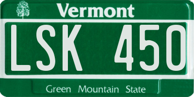 VT license plate LSK450