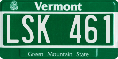VT license plate LSK461
