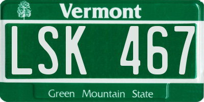 VT license plate LSK467