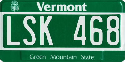 VT license plate LSK468