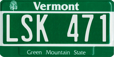 VT license plate LSK471