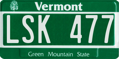 VT license plate LSK477