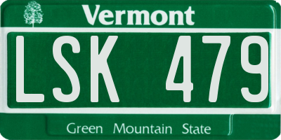 VT license plate LSK479