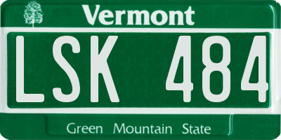 VT license plate LSK484