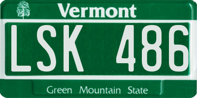 VT license plate LSK486