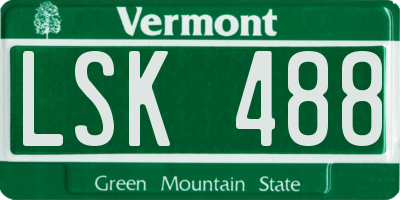 VT license plate LSK488