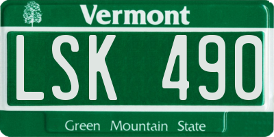 VT license plate LSK490