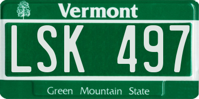 VT license plate LSK497