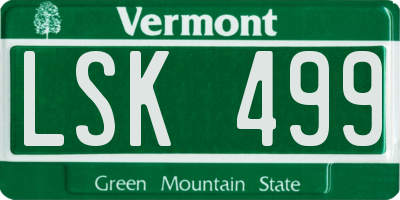 VT license plate LSK499