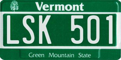 VT license plate LSK501