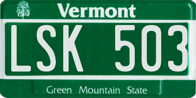 VT license plate LSK503