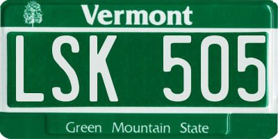 VT license plate LSK505