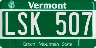 VT license plate LSK507