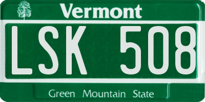 VT license plate LSK508