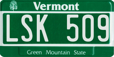 VT license plate LSK509