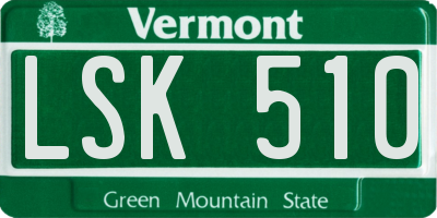 VT license plate LSK510