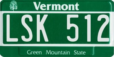 VT license plate LSK512