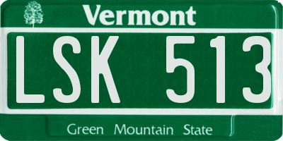 VT license plate LSK513
