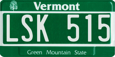 VT license plate LSK515