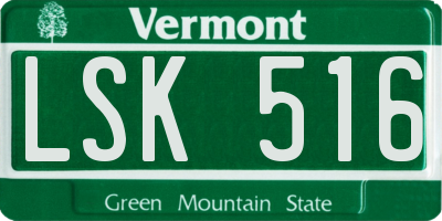 VT license plate LSK516