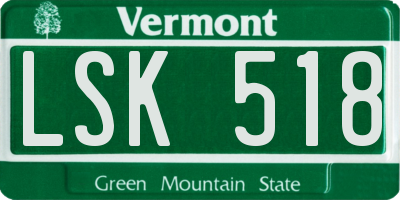VT license plate LSK518