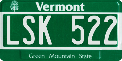 VT license plate LSK522