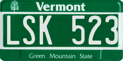 VT license plate LSK523