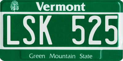 VT license plate LSK525