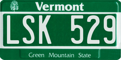 VT license plate LSK529