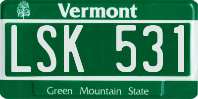 VT license plate LSK531
