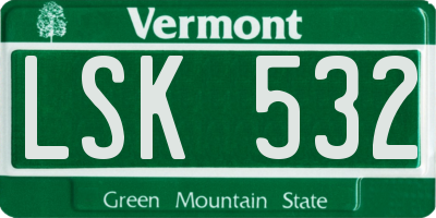 VT license plate LSK532