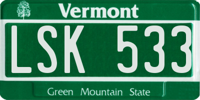 VT license plate LSK533