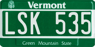 VT license plate LSK535