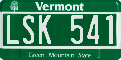 VT license plate LSK541