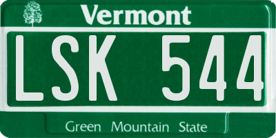 VT license plate LSK544