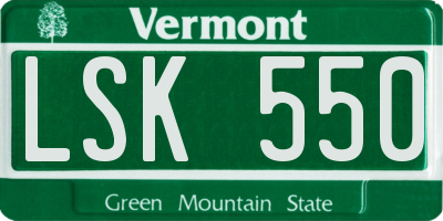 VT license plate LSK550
