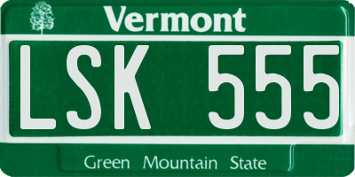 VT license plate LSK555