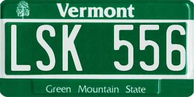 VT license plate LSK556