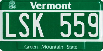 VT license plate LSK559