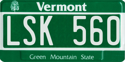 VT license plate LSK560