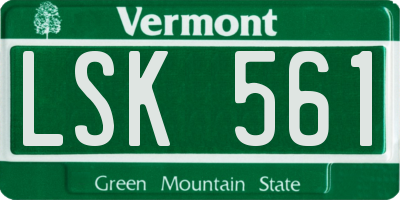VT license plate LSK561